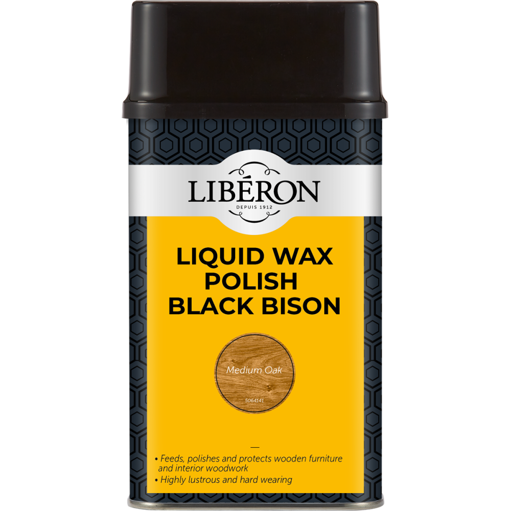 LIQUID WAX POLISH BLACK BISON 500ML CLEAR LIBERON 